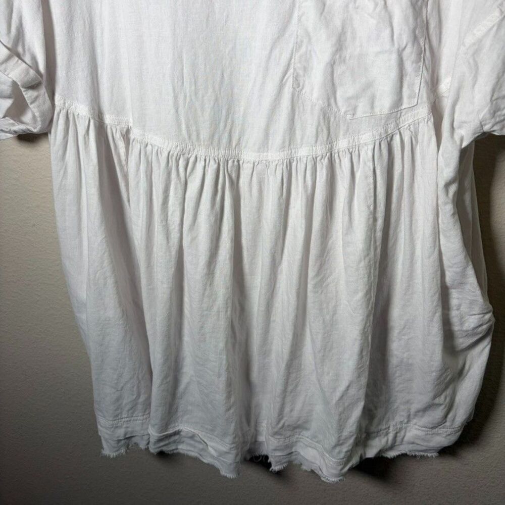 We The Free People Tunic Top Women's Medium Ivory Oversized Pocket Casual Boho - Picture 4 of 8